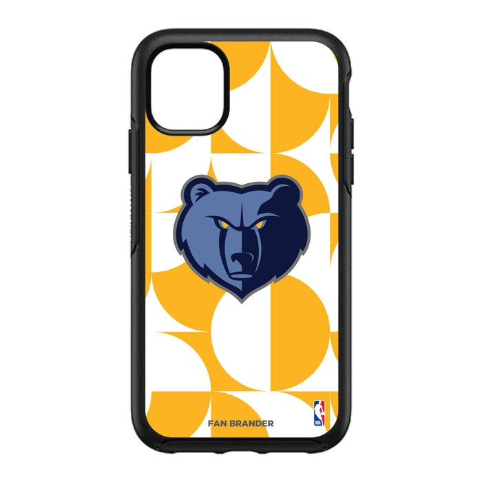 OtterBox Black Phone case with Memphis Grizzlies Primary Logo on Geometric Circle Background
