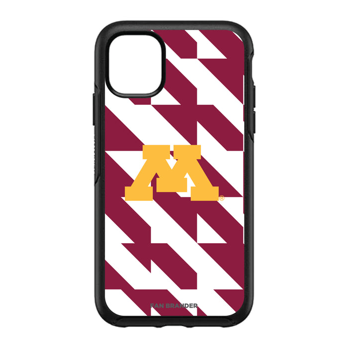 OtterBox Black Phone case with Minnesota Golden Gophers Primary Logo on Geometric Quad Background