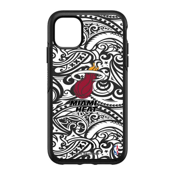 OtterBox Black Phone case with Miami Heat Primary Logo With Black Tribal
