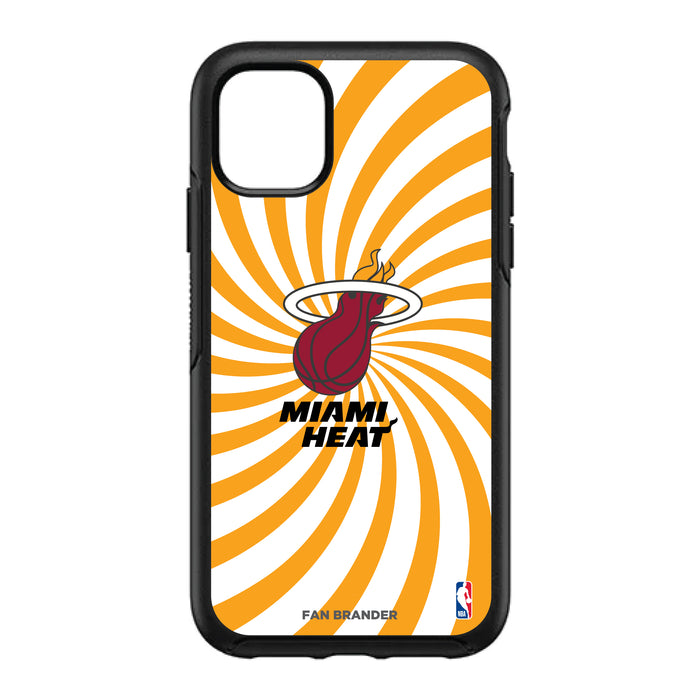 OtterBox Black Phone case with Miami Heat Primary Logo With Team Groovey Burst