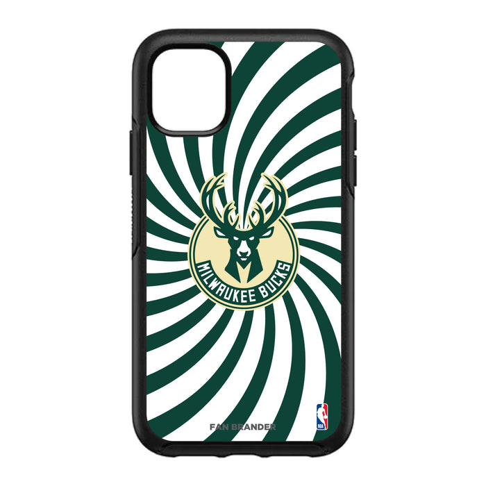 OtterBox Black Phone case with Milwaukee Bucks Primary Logo With Team Groovey Burst