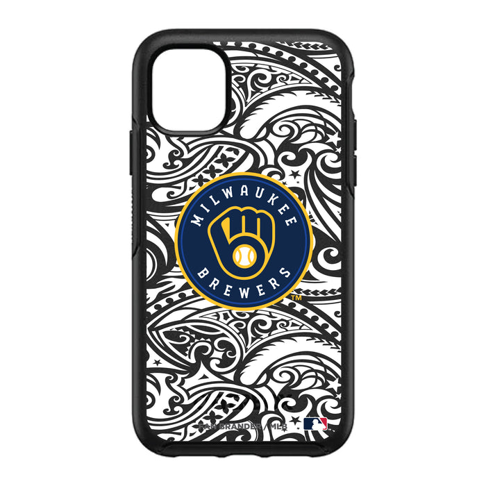 OtterBox Black Phone case with Milwaukee Brewers Primary Logo With Black Tribal