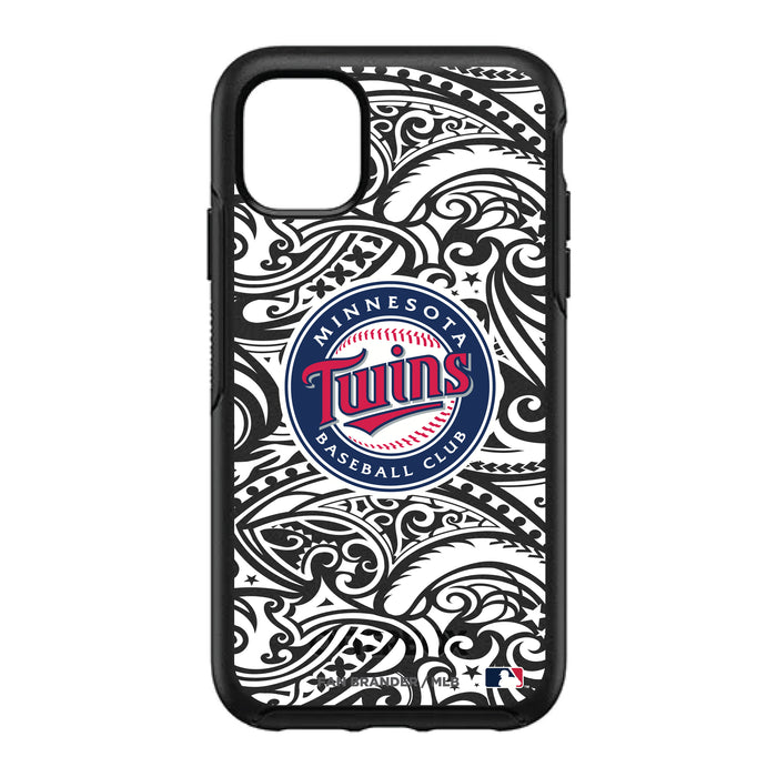OtterBox Black Phone case with Minnesota Twins Primary Logo With Black Tribal