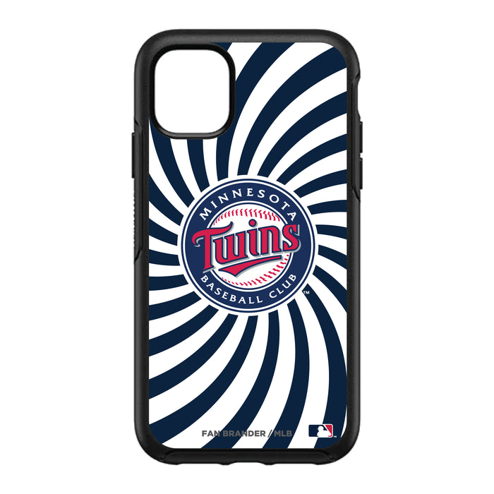 OtterBox Black Phone case with Minnesota Twins Primary Logo With Team Groovey Burst