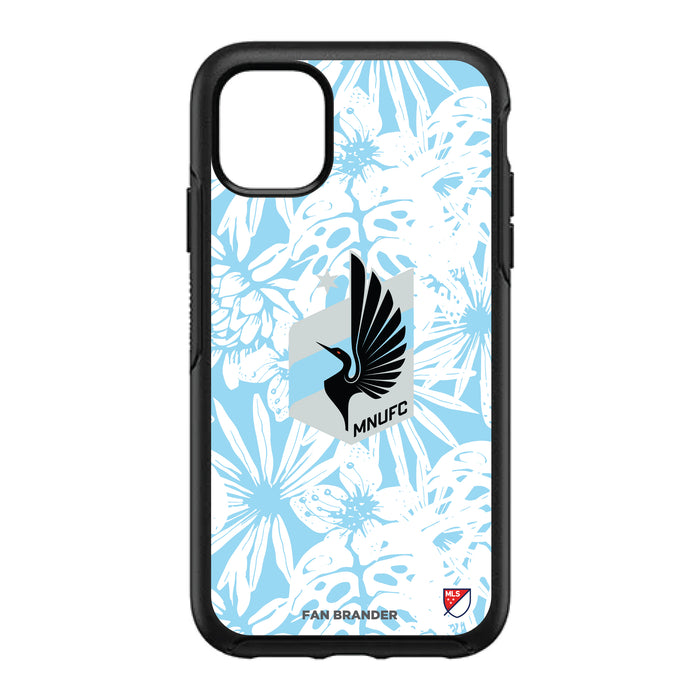 OtterBox Black Phone case with Minnesota United FC Primary Logo With Team Color Hawain Pattern