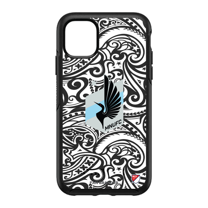 OtterBox Black Phone case with Minnesota United FC Primary Logo With Black Tribal