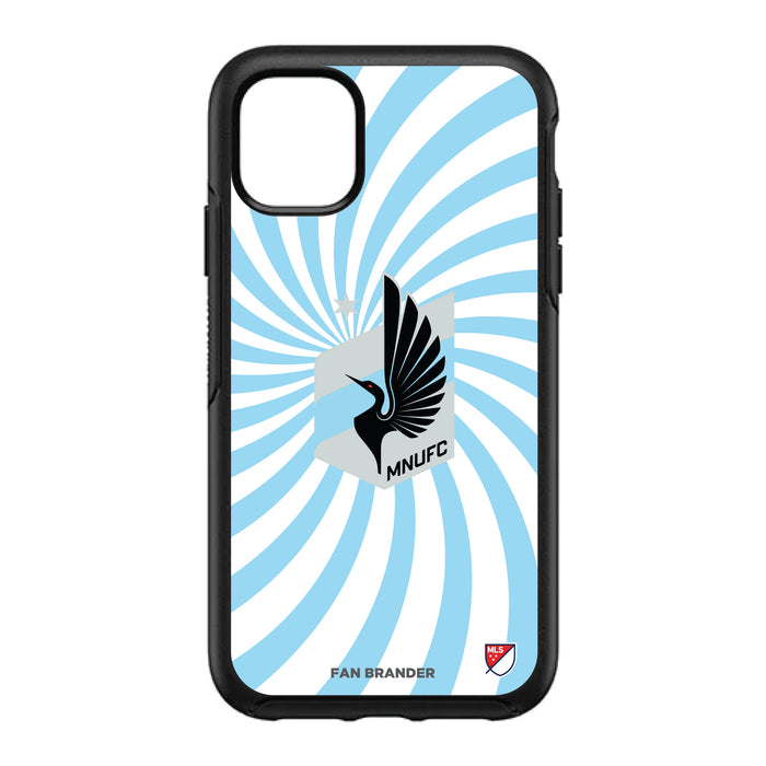 OtterBox Black Phone case with Minnesota United FC Primary Logo With Team Groovey Burst