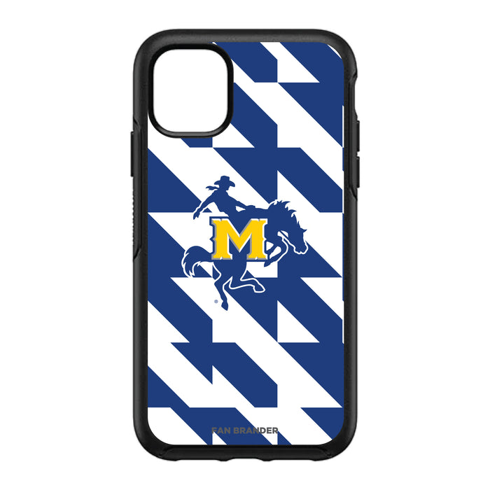 OtterBox Black Phone case with McNeese State Cowboys Primary Logo on Geometric Quad Background