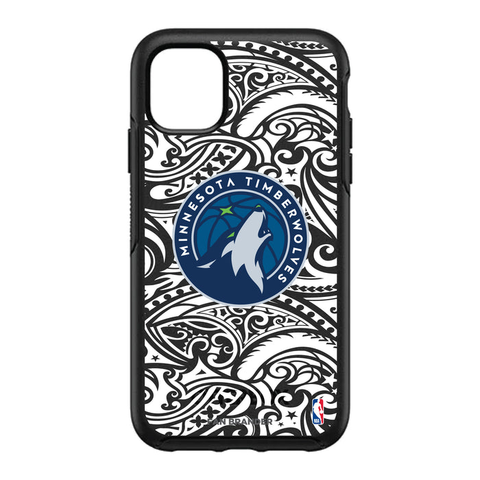 OtterBox Black Phone case with Minnesota Timberwolves Primary Logo With Black Tribal