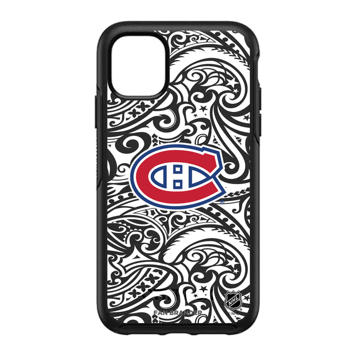 OtterBox Black Phone case with Montreal Canadiens Primary Logo With Black Tribal