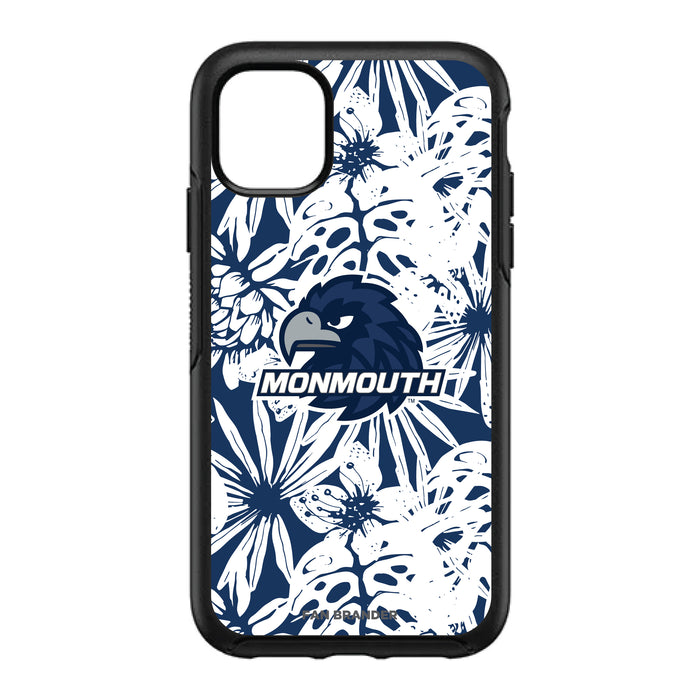 OtterBox Black Phone case with Monmouth Hawks Primary Logo With Team Color Hawain Pattern