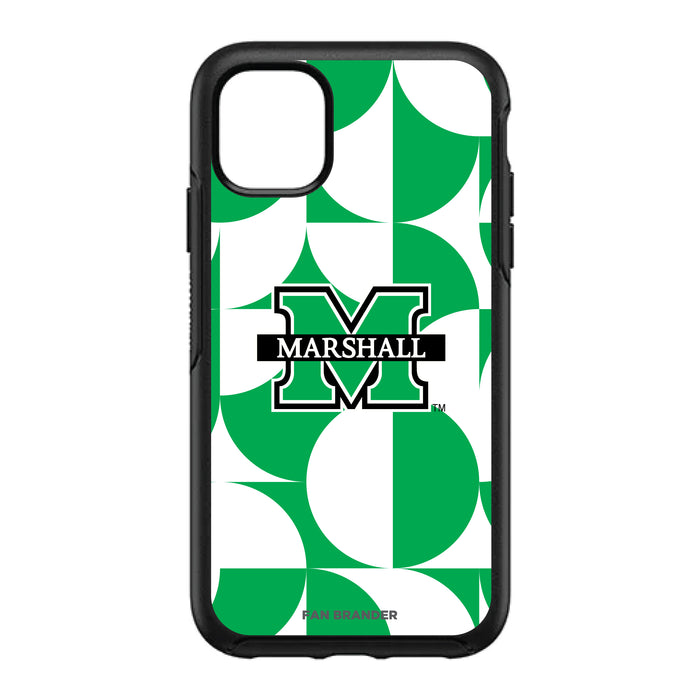 OtterBox Black Phone case with Marshall Thundering Herd Primary Logo on Geometric Circle Background