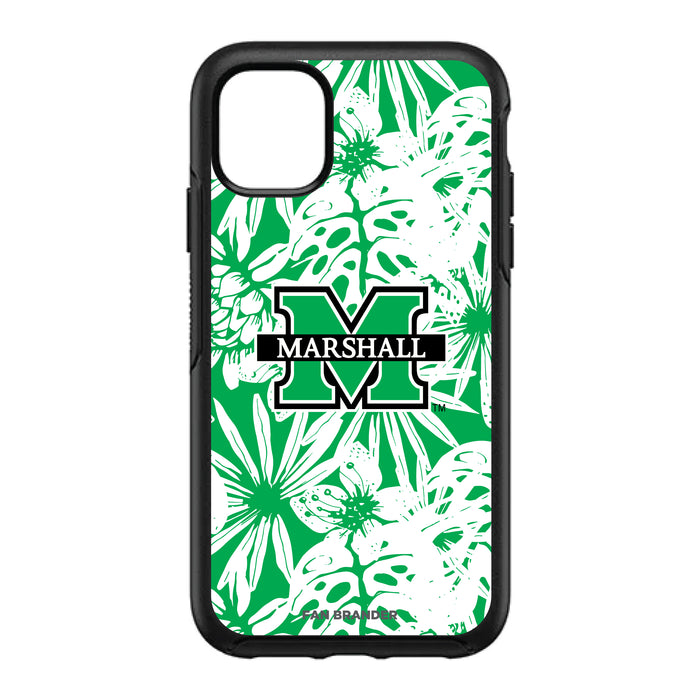 OtterBox Black Phone case with Marshall Thundering Herd Primary Logo With Team Color Hawain Pattern