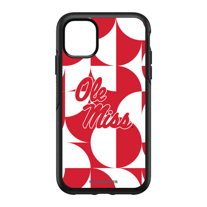 OtterBox Black Phone case with Mississippi Ole Miss Primary Logo on Geometric Circle Background