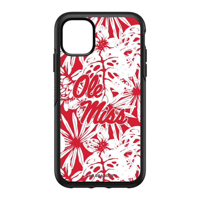OtterBox Black Phone case with Mississippi Ole Miss Primary Logo With Team Color Hawain Pattern