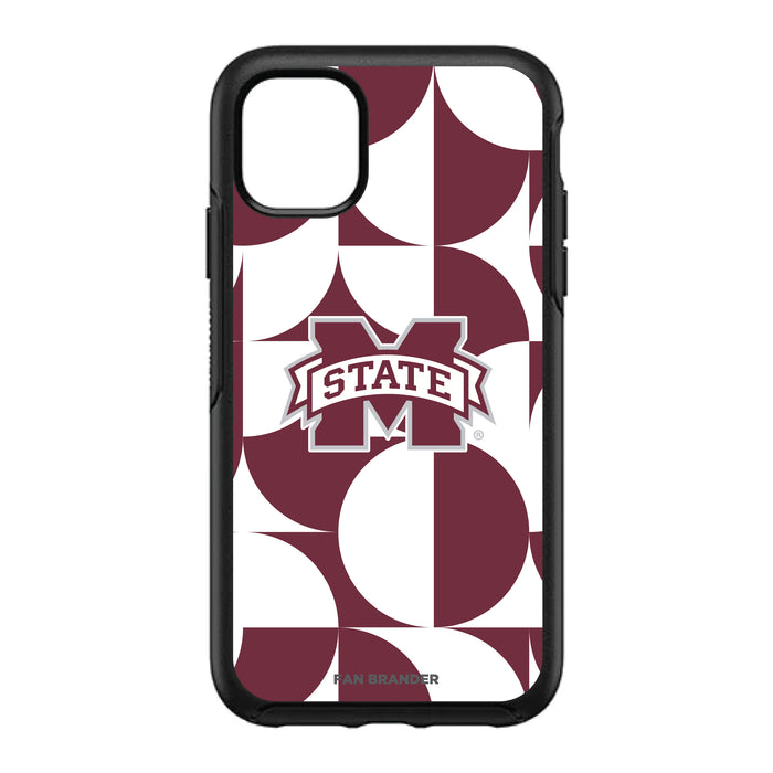 OtterBox Black Phone case with Mississippi State Bulldogs Primary Logo on Geometric Circle Background