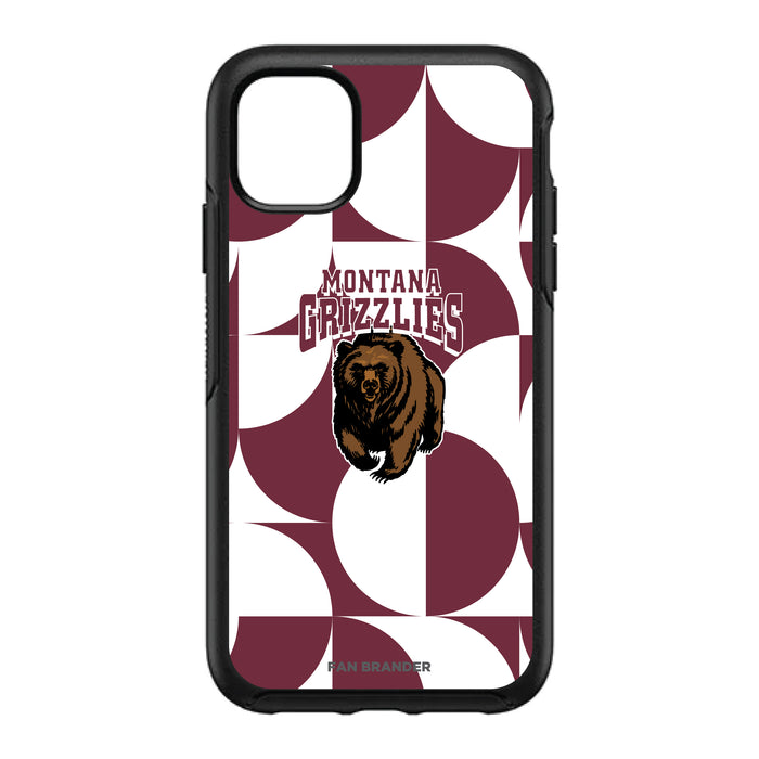 OtterBox Black Phone case with Montana Grizzlies Primary Logo on Geometric Circle Background