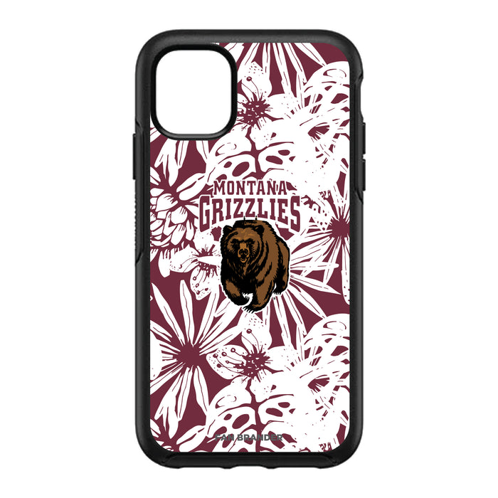 OtterBox Black Phone case with Montana Grizzlies Primary Logo With Team Color Hawain Pattern