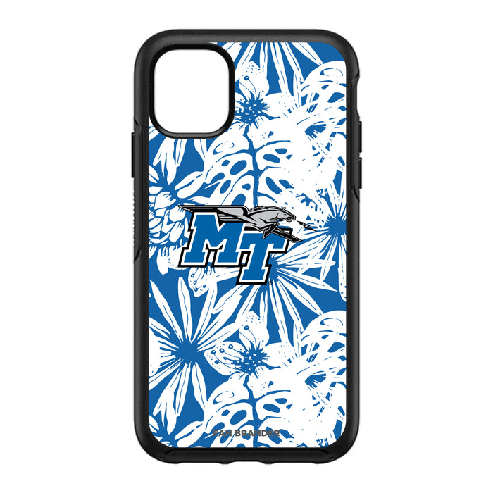 OtterBox Black Phone case with Middle Tennessee State Blue Raiders Primary Logo With Team Color Hawain Pattern