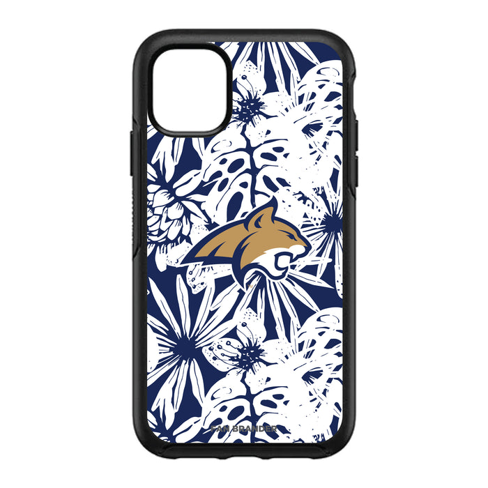 OtterBox Black Phone case with Montana State Bobcats Primary Logo With Team Color Hawain Pattern