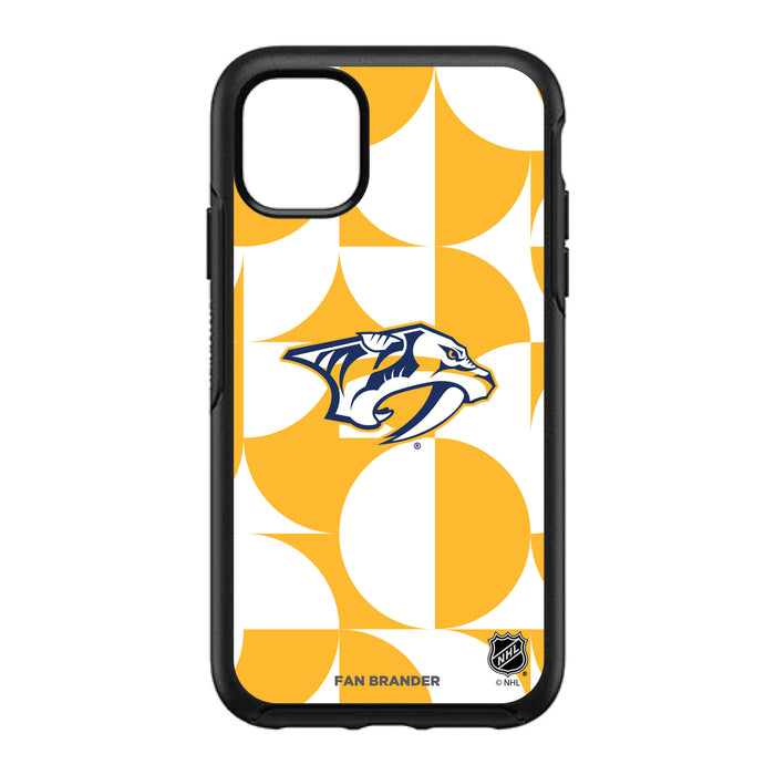 OtterBox Black Phone case with Nashville Predators Primary Logo on Geometric Circle Background