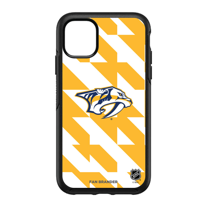 OtterBox Black Phone case with Nashville Predators Primary Logo on Geometric Quad Background