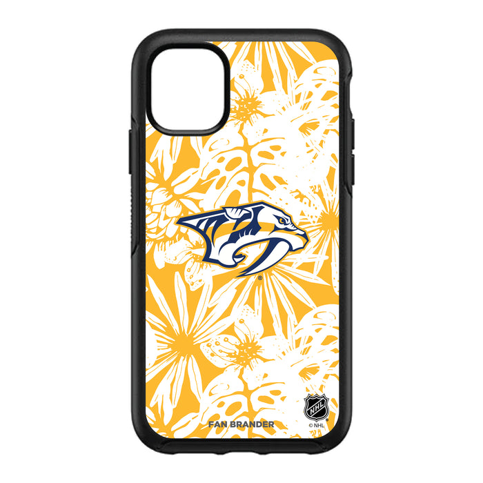 OtterBox Black Phone case with Nashville Predators Primary Logo With Team Color Hawain Pattern