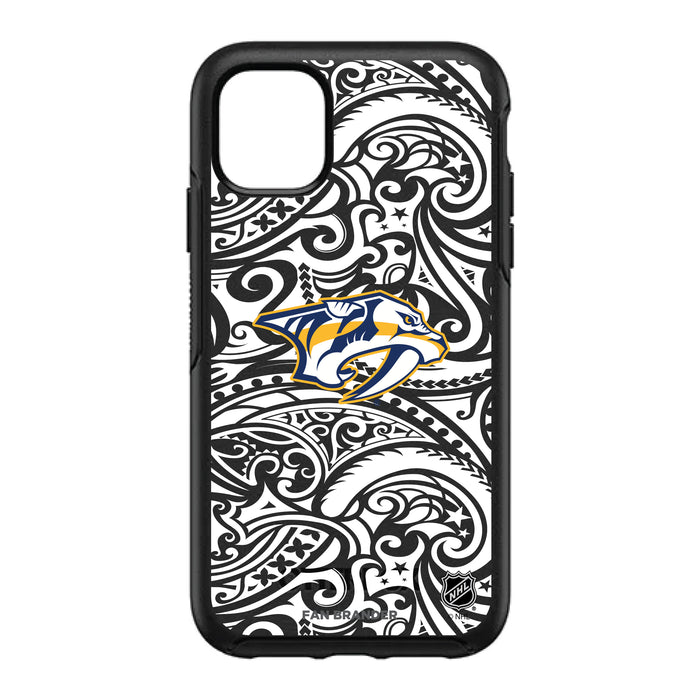 OtterBox Black Phone case with Nashville Predators Primary Logo With Black Tribal