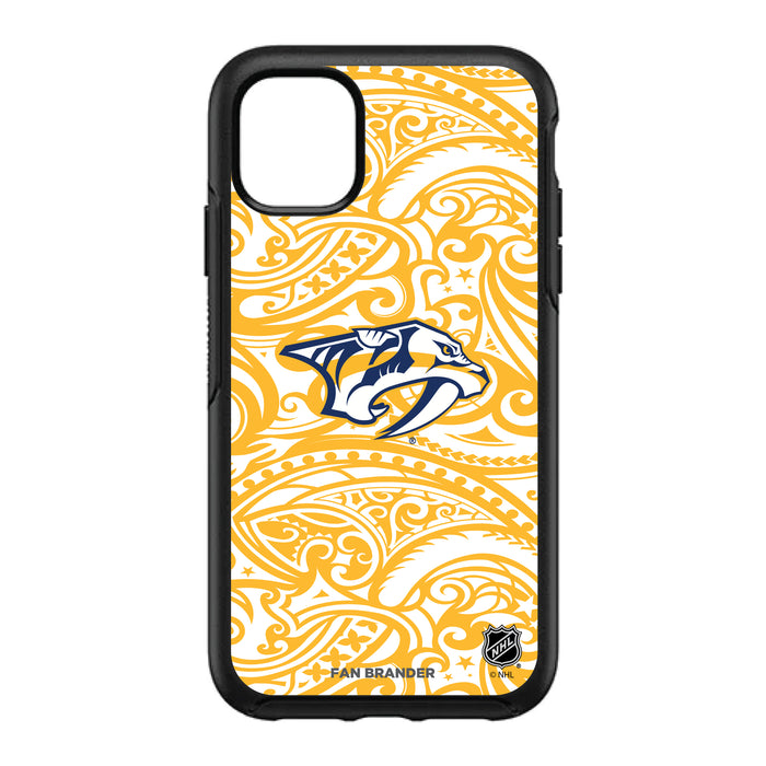 OtterBox Black Phone case with Nashville Predators Primary Logo With Team Color Tribal Background