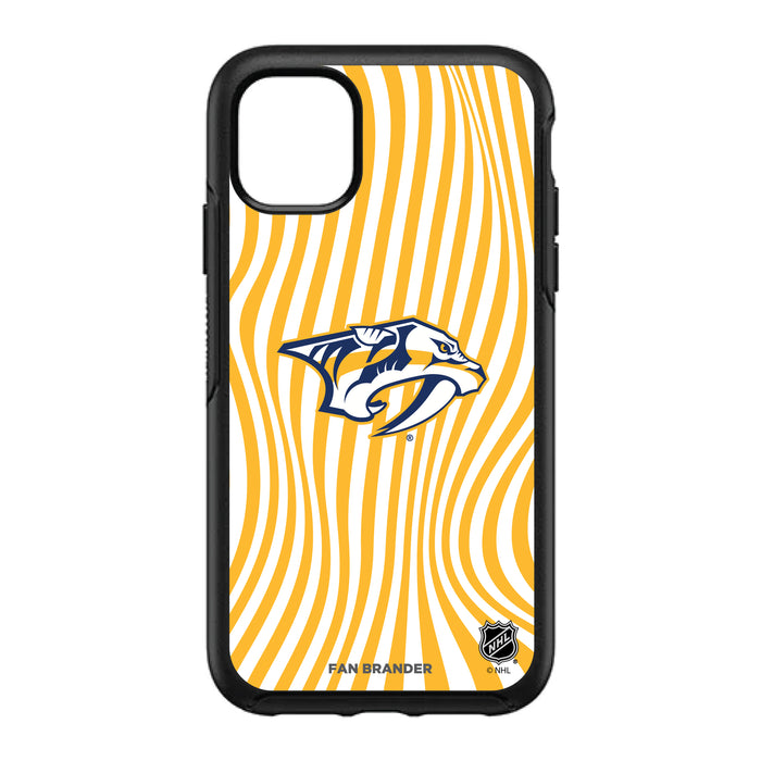 OtterBox Black Phone case with Nashville Predators Primary Logo With Team Groovey Lines