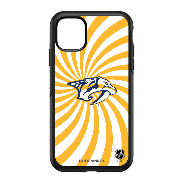 OtterBox Black Phone case with Nashville Predators Primary Logo With Team Groovey Burst