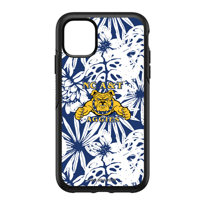 OtterBox Black Phone case with North Carolina A&T Aggies Primary Logo With Team Color Hawain Pattern