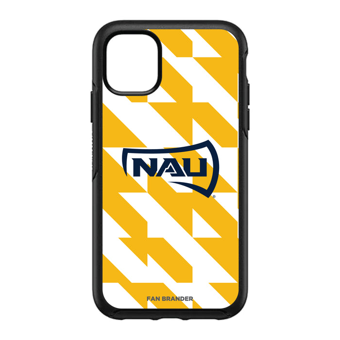 OtterBox Black Phone case with Northern Arizona Lumberjacks Primary Logo on Geometric Quad Background