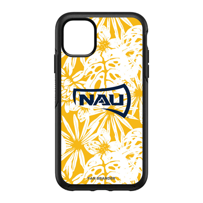 OtterBox Black Phone case with Northern Arizona Lumberjacks Primary Logo With Team Color Hawain Pattern