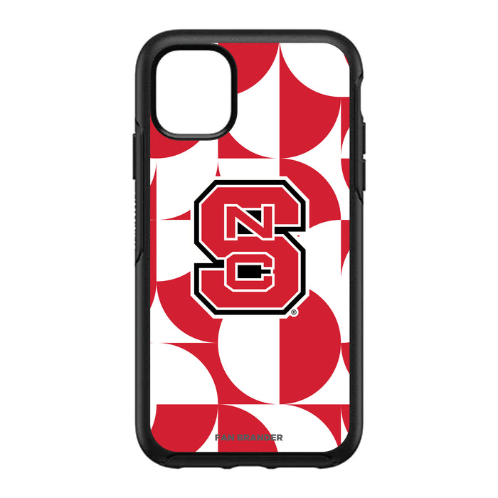 OtterBox Black Phone case with NC State Wolfpack Primary Logo on Geometric Circle Background