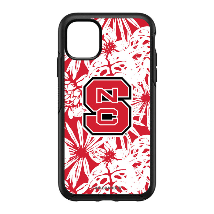 OtterBox Black Phone case with NC State Wolfpack Primary Logo With Team Color Hawain Pattern