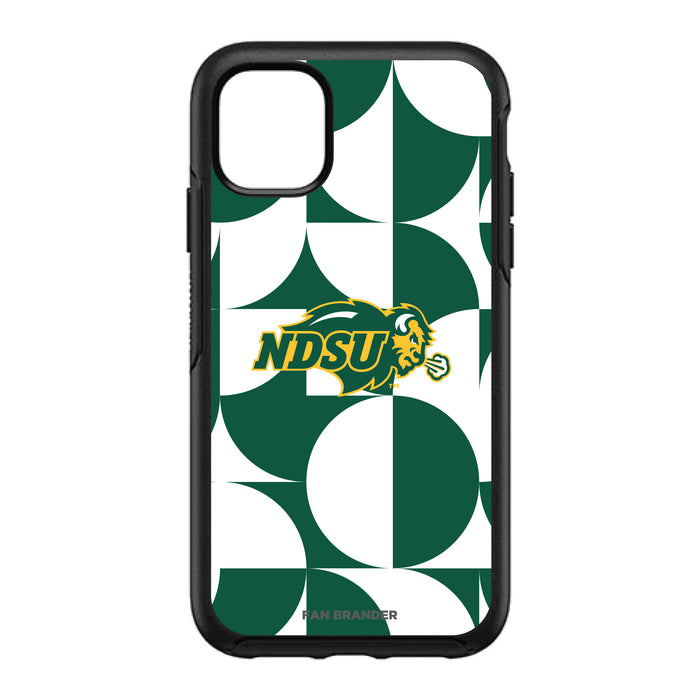 OtterBox Black Phone case with North Dakota State Bison Primary Logo on Geometric Circle Background