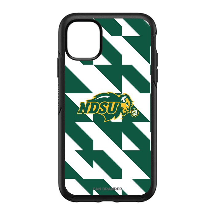 OtterBox Black Phone case with North Dakota State Bison Primary Logo on Geometric Quad Background