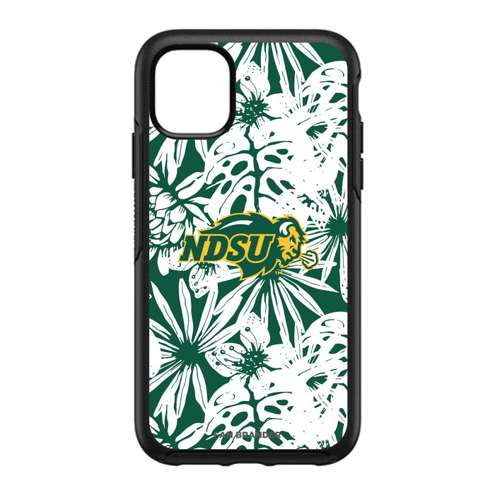 OtterBox Black Phone case with North Dakota State Bison Primary Logo With Team Color Hawain Pattern