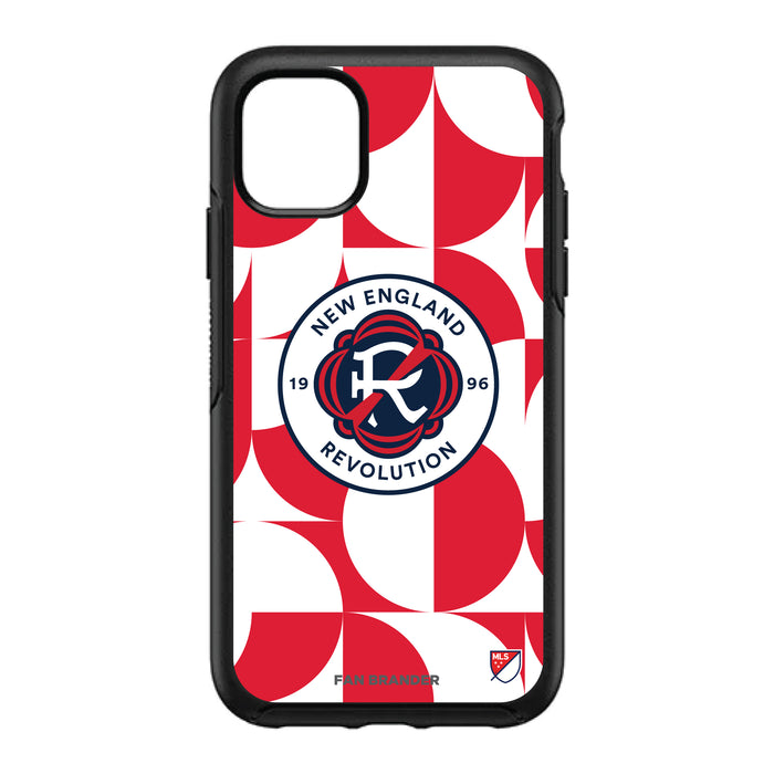 OtterBox Black Phone case with New England Revolution Primary Logo on Geometric Circle Background