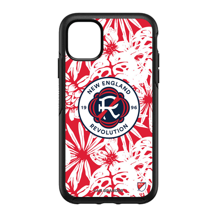 OtterBox Black Phone case with New England Revolution Primary Logo With Team Color Hawain Pattern