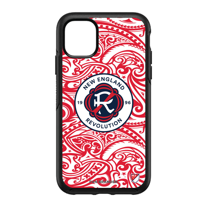 OtterBox Black Phone case with New England Revolution Primary Logo With Team Color Tribal Background