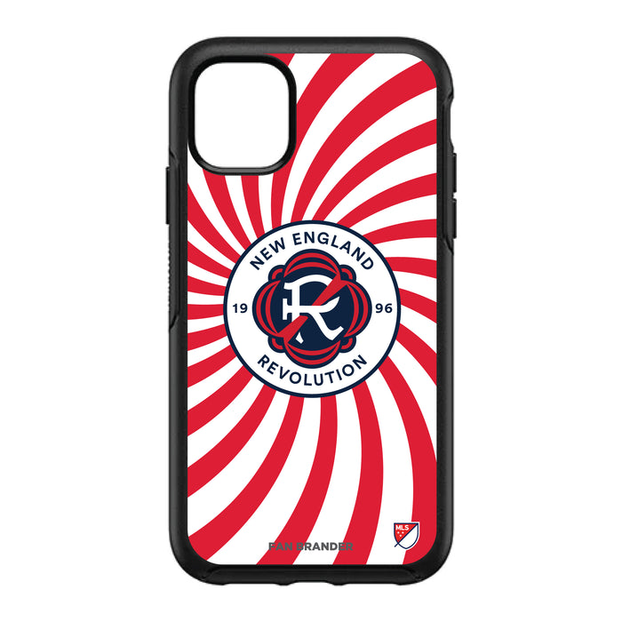 OtterBox Black Phone case with New England Revolution Primary Logo With Team Groovey Burst