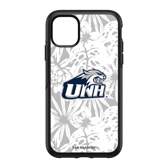 OtterBox Black Phone case with New Hampshire Wildcats Primary Logo With Team Color Hawain Pattern