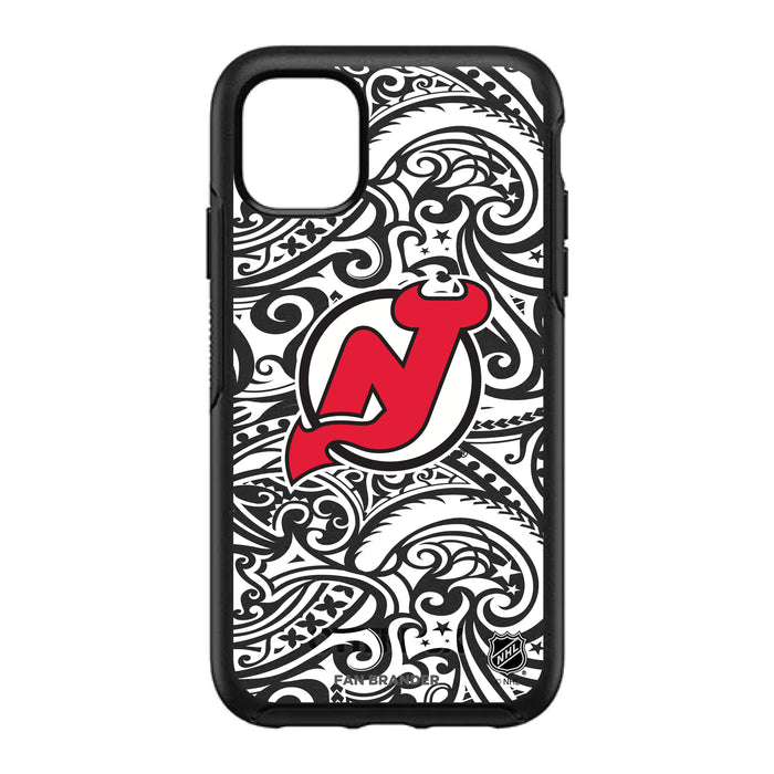 OtterBox Black Phone case with New Jersey Devils Primary Logo With Black Tribal