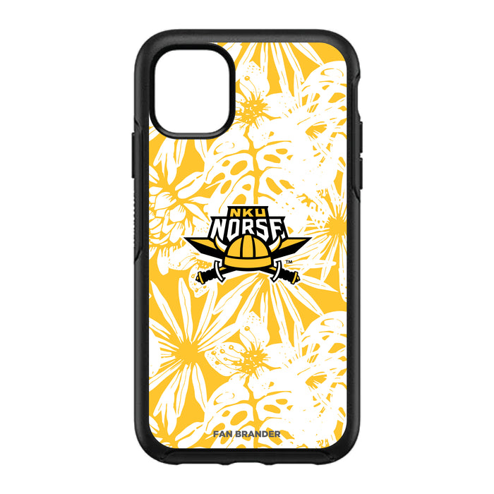 OtterBox Black Phone case with Northern Kentucky University Norse Primary Logo With Team Color Hawain Pattern