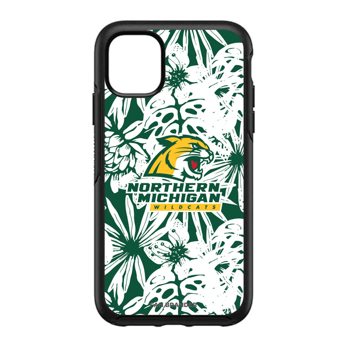 OtterBox Black Phone case with Northern Michigan University Wildcats Primary Logo With Team Color Hawain Pattern