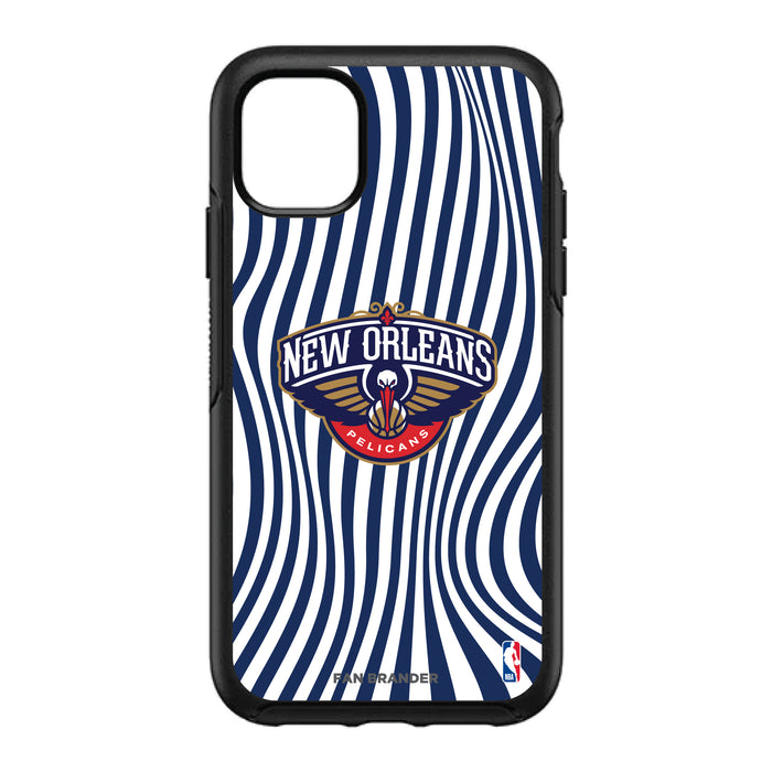 OtterBox Black Phone case with New Orleans Pelicans Primary Logo With Team Groovey Lines
