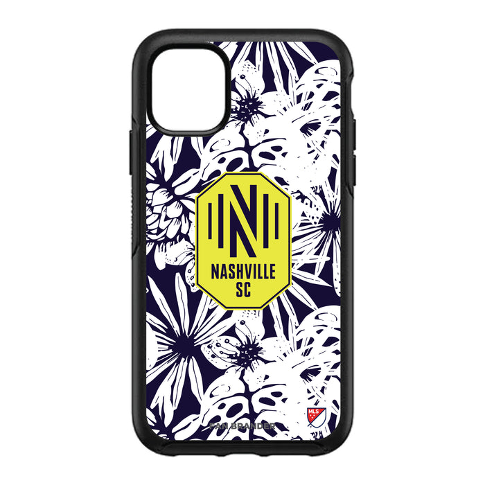 OtterBox Black Phone case with Nashville SC Primary Logo With Team Color Hawain Pattern