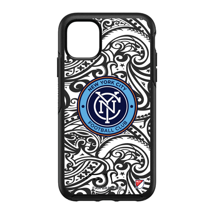 OtterBox Black Phone case with New York City FC Primary Logo With Black Tribal